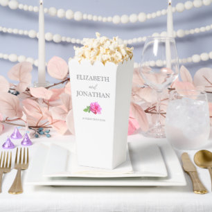 Pink Rose Classic Minimalist Wedding Favor Boxes