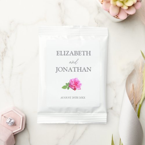 Pink Rose Classic Minimalist Wedding Lemonade Drink Mix
