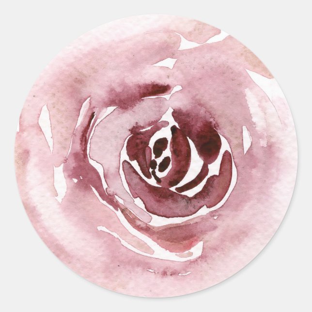 Pink Rose Classic Round Sticker (Front)