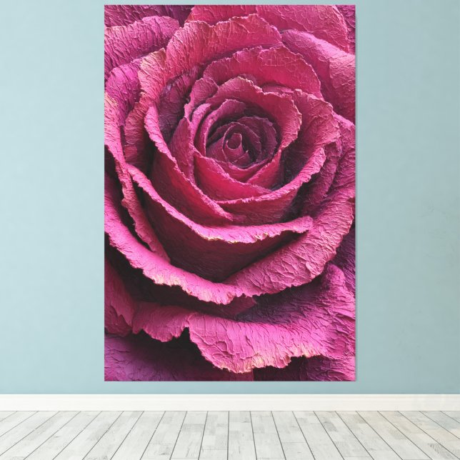 Pink Rose Close-Up Texture Abstract Wall Art (Insitu(Wood Floor))