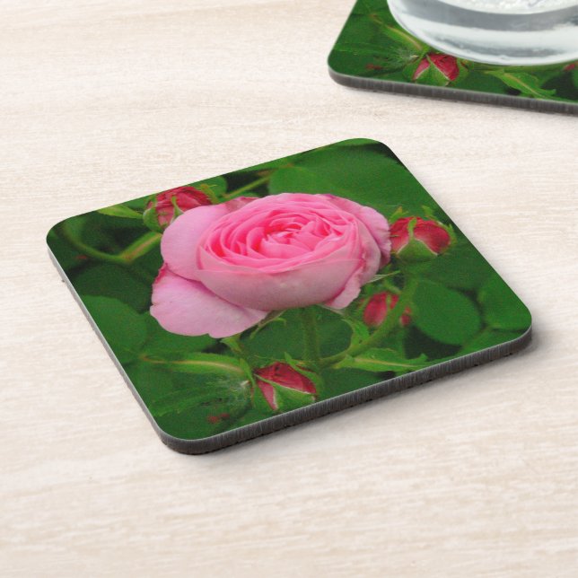 "PINK ROSE" COASTERS (SET OF 6) (Left Side)