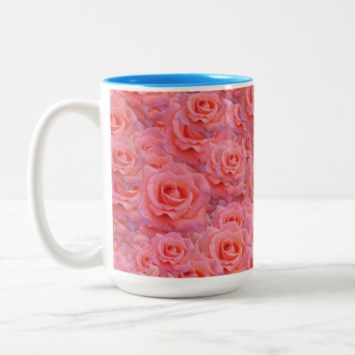 pink rose  color marble  Two_Tone coffee mug