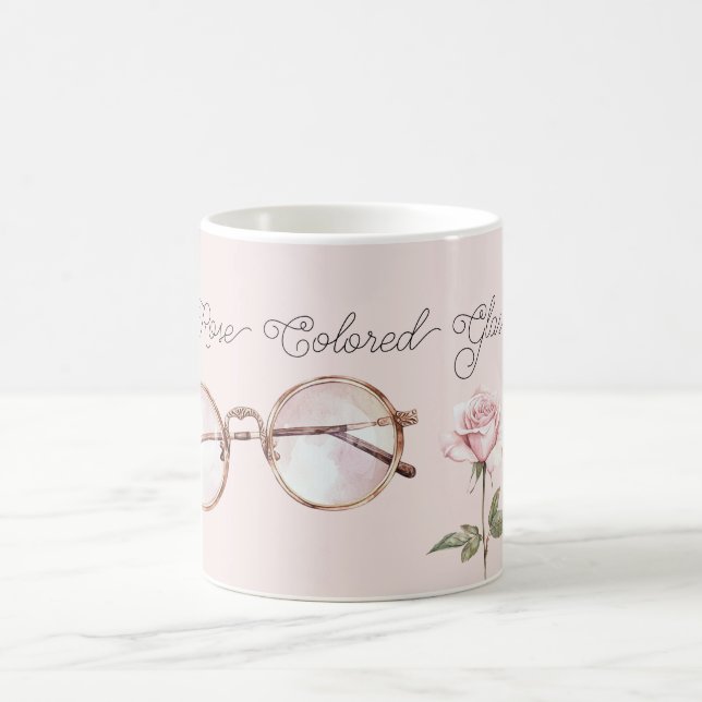 Pink Rose Colored Glasses Coffee Mug (Center)