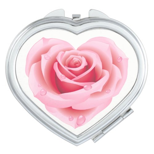Pink Rose Compact Mirror