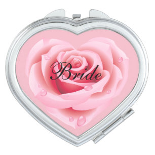 Pink Rose Compact Mirror