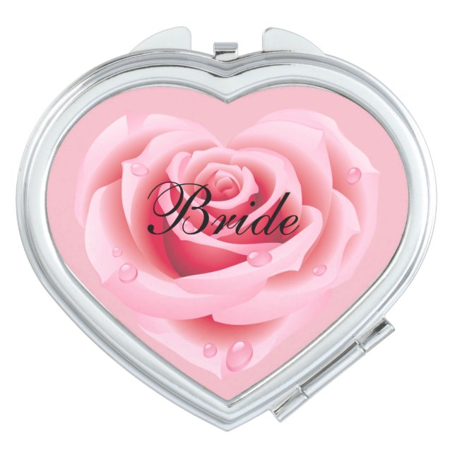 Pink Rose Compact Mirror (Front)