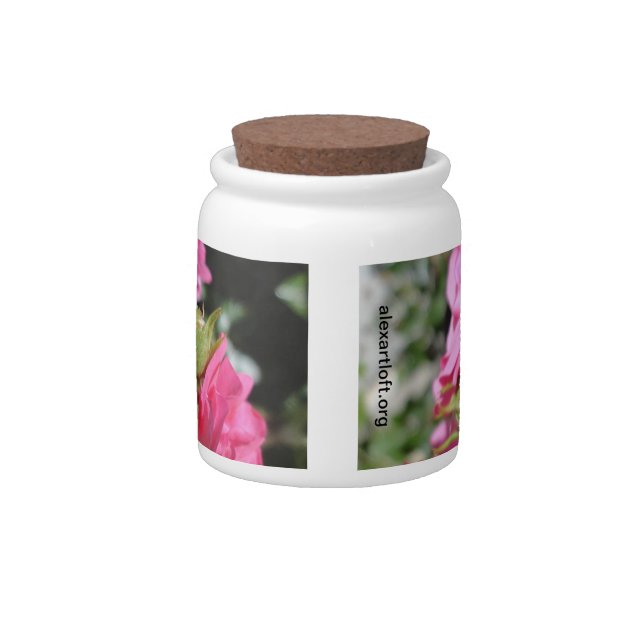 Pink Rose Cookie Jar (Back)