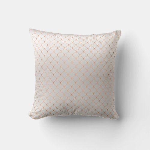 Pink Rose Copper Gray Art Deco Net Delicate Throw Pillow