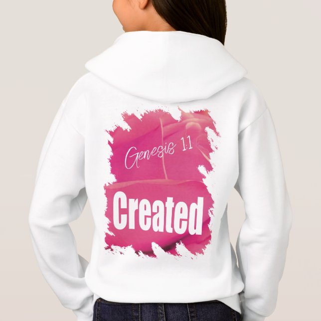 Pink Rose Created Scripture Hoodie (Back)