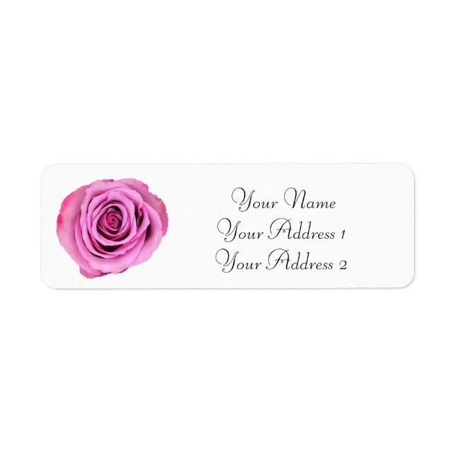 Pink Rose Custom Address Labels (Front)