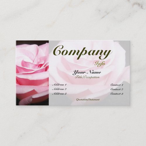 Pink Rose-custom color Business Card Template