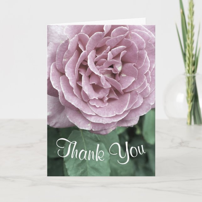 Pink Rose Customizable Thank You Card (Front)