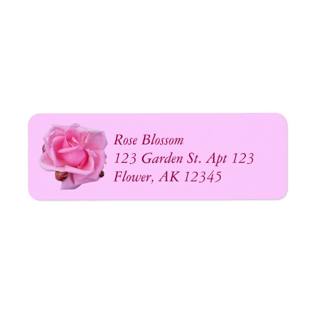 Pink Rose Cut Out Photo Label (Front)