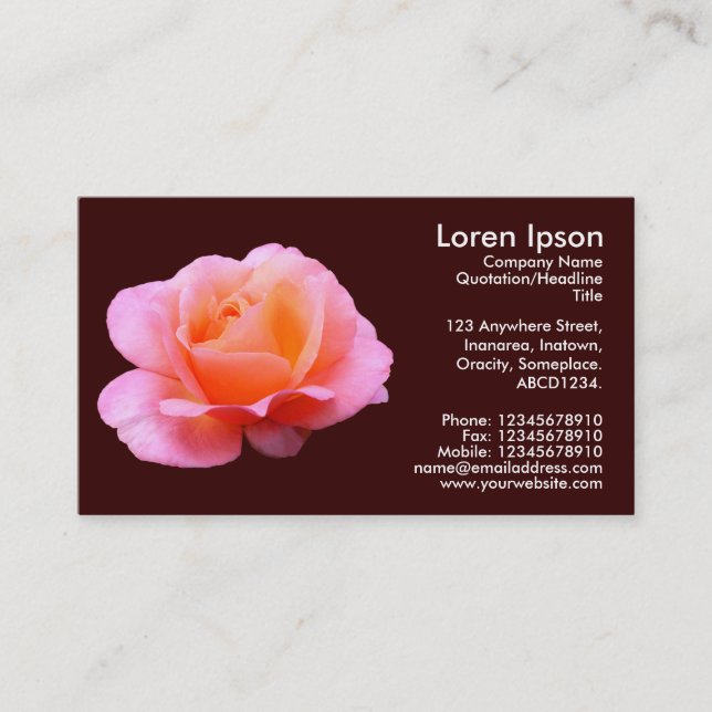 Pink Rose - Dark Chocolate Business Card (Front)