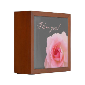 Pink Rose Desk Organizer