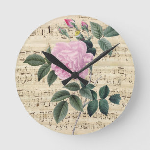 Pink Rose Dream Round Clock