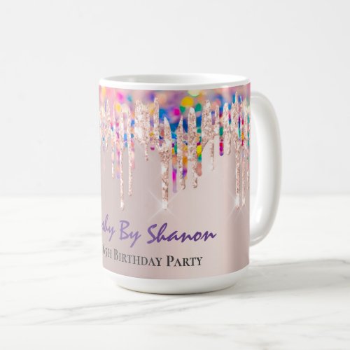 Pink Rose Drips Bridal Shower  Sweet 16th Coffee Mug