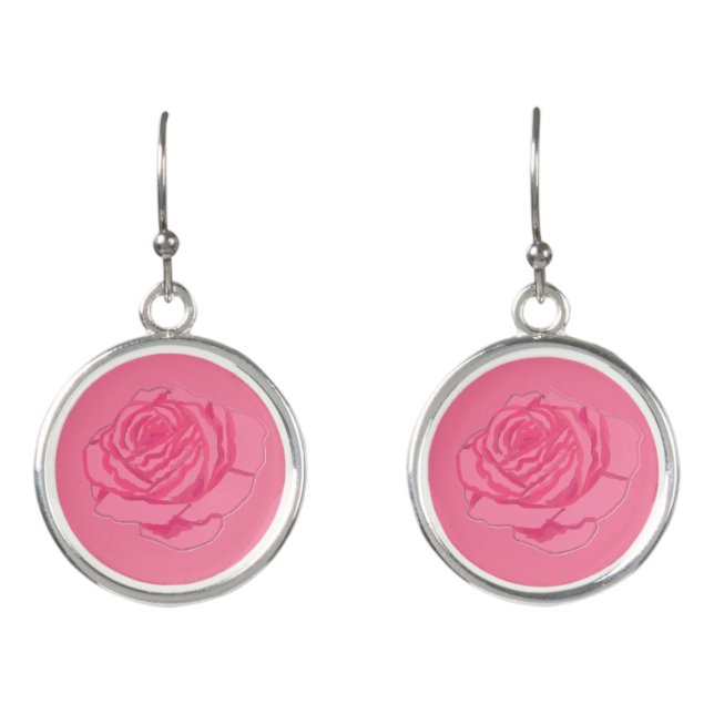 Pink rose earrings (Front)