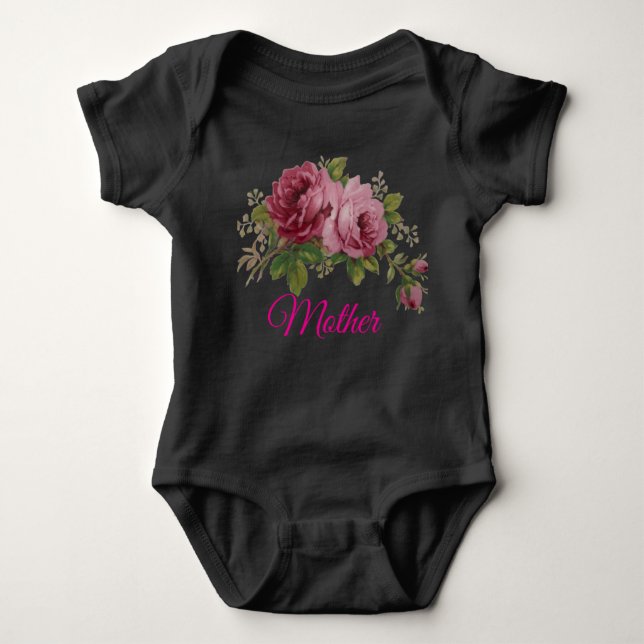 Pink Rose Elegance  Baby Bodysuit (Front)