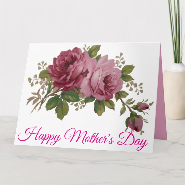Pink Rose Elegance Card (Front)