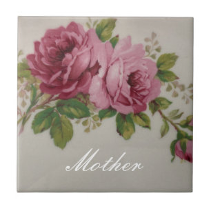 Pink Rose Elegance Ceramic Tile