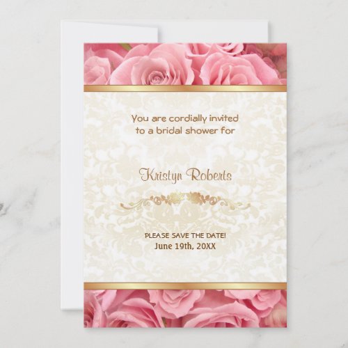 Pink Rose Elegance - Shower Invitation