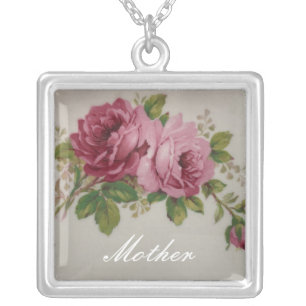 Pink Rose Elegance Silver Plated Necklace