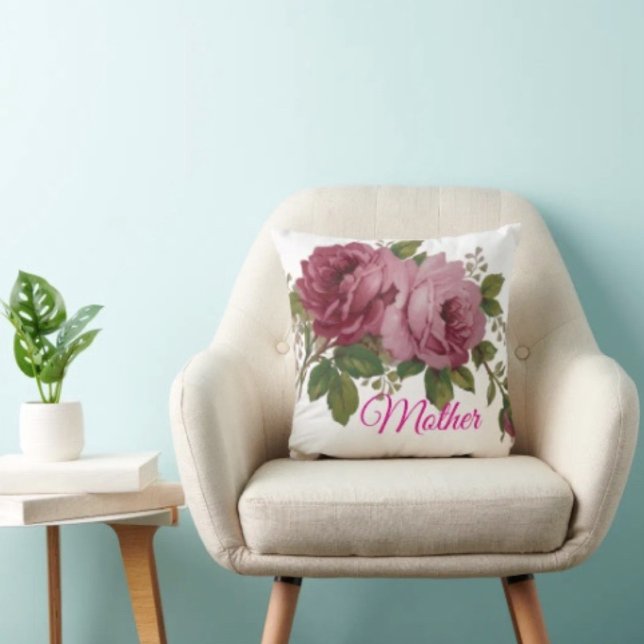 Pink Rose Elegance  Throw Pillow (Creator Uploaded)