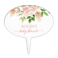 Pink Rose Elegant Floral Girl Baby Shower Birthday
