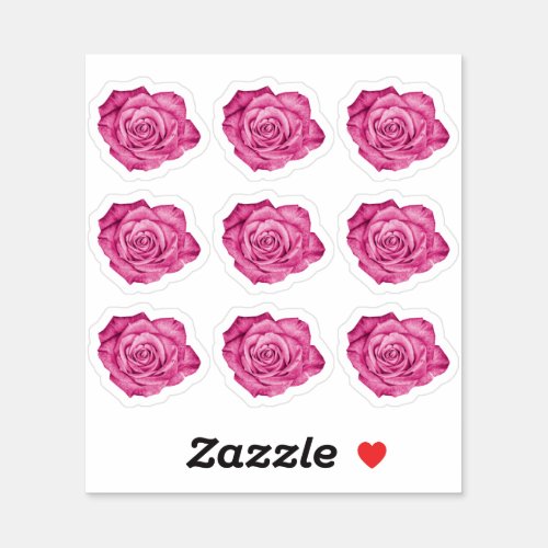 Pink Rose Elegant Floral Planner  Scrapbook Sheet Sticker