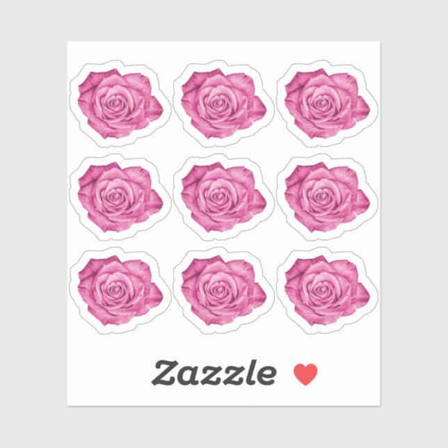 Pink Rose Elegant Floral Planner / Scrapbook Sheet Sticker (Sheet)