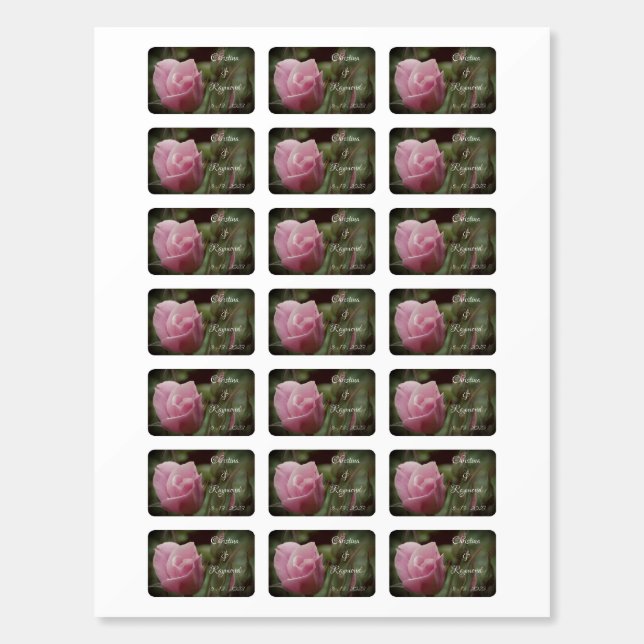 Pink Rose Elegant Sticker Matchboxes (Sticker Sheet)