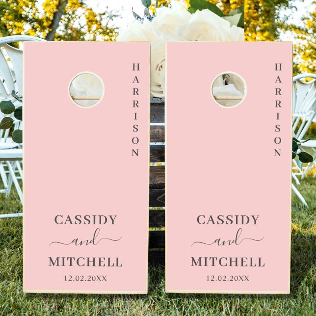 Pink rose elegant wedding  cornhole set (Creator Uploaded)