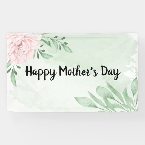 Pink Rose Eucalyptus Leaves Foliage Mothers Day Banner