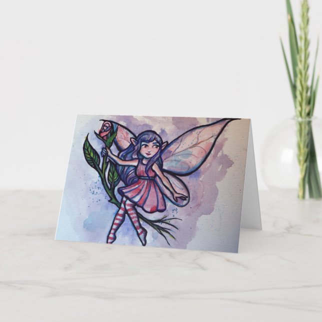 Pink Rose Fairy                                    Card (Front)