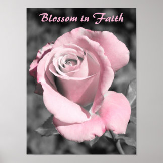 Pink Rose Faith Poster