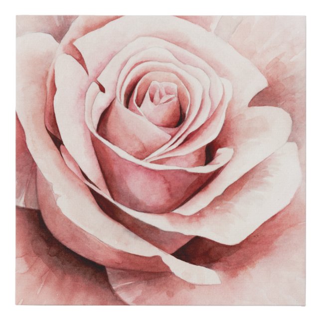 Pink Rose Faux Canvas Print (Front)