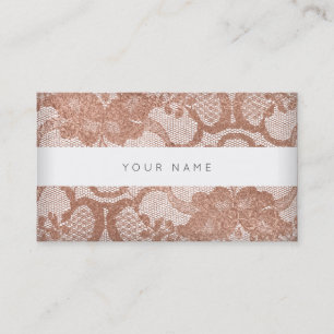 Pink Rose Faux Gold Powder Lace Vip Business Card