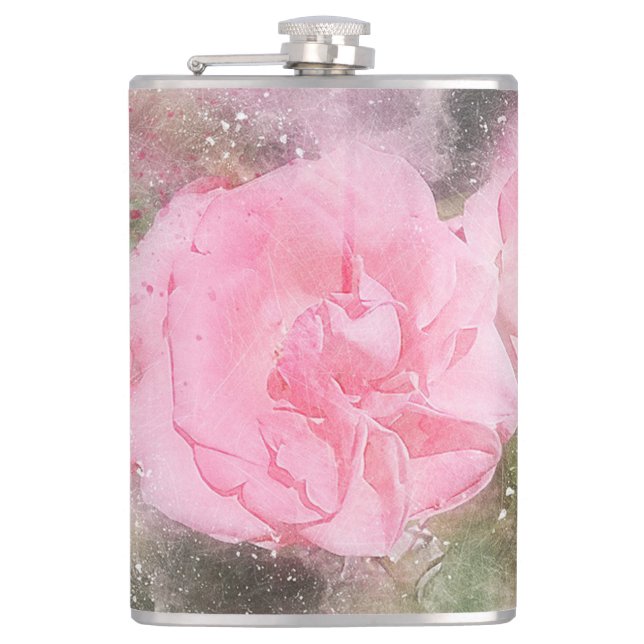 Pink Rose Flask (Front)