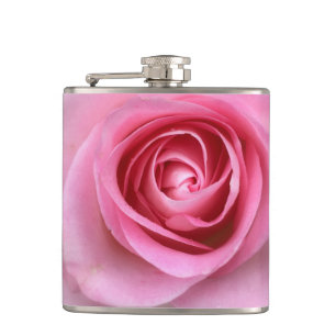 Pink Rose Flask Vanyl Wrapped Flask