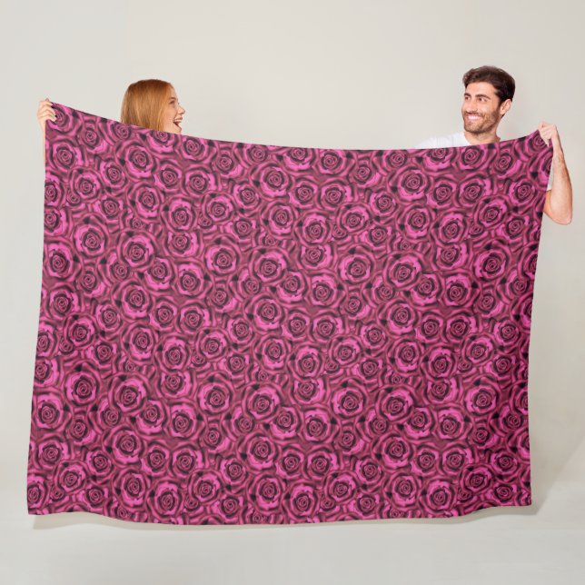 Pink rose fleece blanket (In Situ)