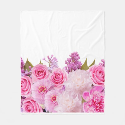 Pink Rose Fleece Blanket