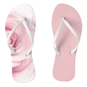 Pink Rose Flip Flops, Adult Flip Flops