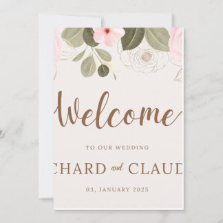 Pink Rose Floral Arch Elegant Wedding Invitation