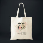 Pink Rose Floral Bunch 75th Birthday Party Tote Bag<br><div class="desc">Modern floral Any Age Birthday Party tote bag featuring Rustic floral greenery and pink rose foliage. The template that can be easily edited and the text replaced with your own details by clicking the "Personalize" button. For further customization, please click the "Customize Further" link and use our design tool to...</div>