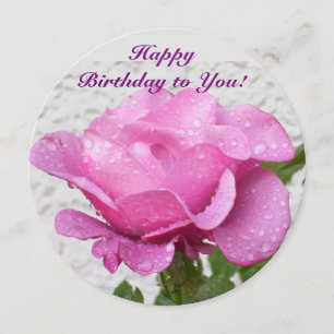 Pink Rose - floral card with inspirational quote