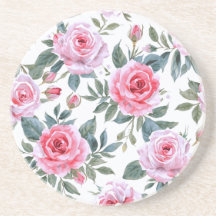 Pink Rose Floral Cottagecore Watercolor Pattern