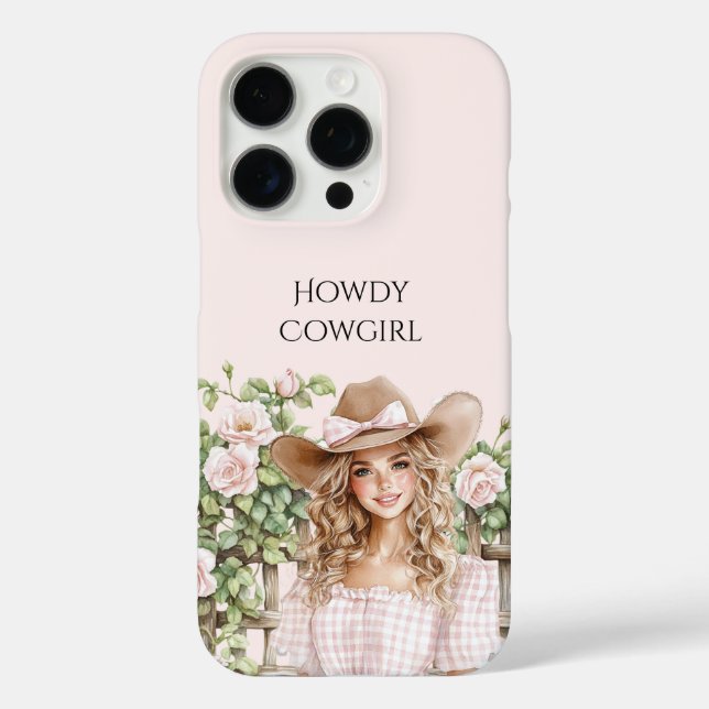 Pink Rose Floral Fence Cowgirl Case-Mate iPhone Case (Back)