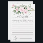 Pink Rose Floral Greenery Date Night Card<br><div class="desc">A beautiful pink rose floral border tops this Date Night card. Coordinates with the Pink Rose Botanical Bridal Shower Collection.</div>