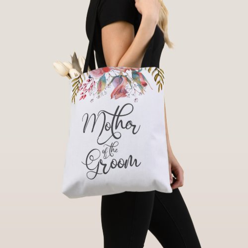Pink Rose Floral Mother of the Groom Tote Bag